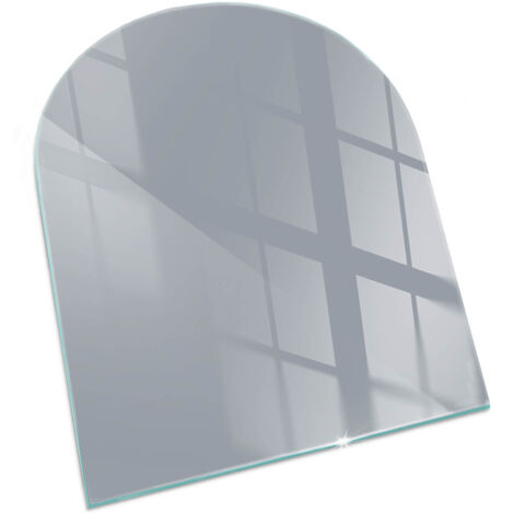 Plaque Rectangulaire en verre trempé de sol imprimée sous cheminée style loft et industriel Couleur Gris 80x70 cm