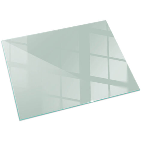 Plaque Rectangulaire en verre trempé de sol imprimée sous cheminée style loft et industriel Couleur Vert clair 60x40 cm