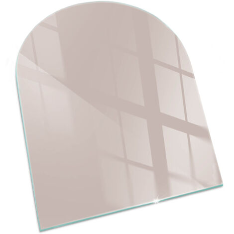 Plaque Rectangulaire en verre trempé décorative de protection avec impression pour salon pour cheminée Couleur  Marron clair 80x70 cm