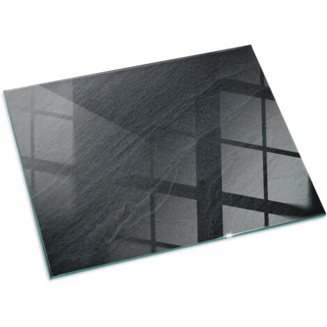 Plaque Rectangulaire en verre trempé décorative de protection avec impression pour salon pour cheminée Texture de pierre naturelle 80x60 cm