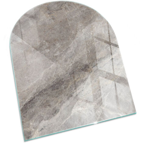 Plaque Rectangulaire pare-feu en verre trempé pour cheminée protection du sol contre la chaleur Motif de pierre naturelle 80x70 cm