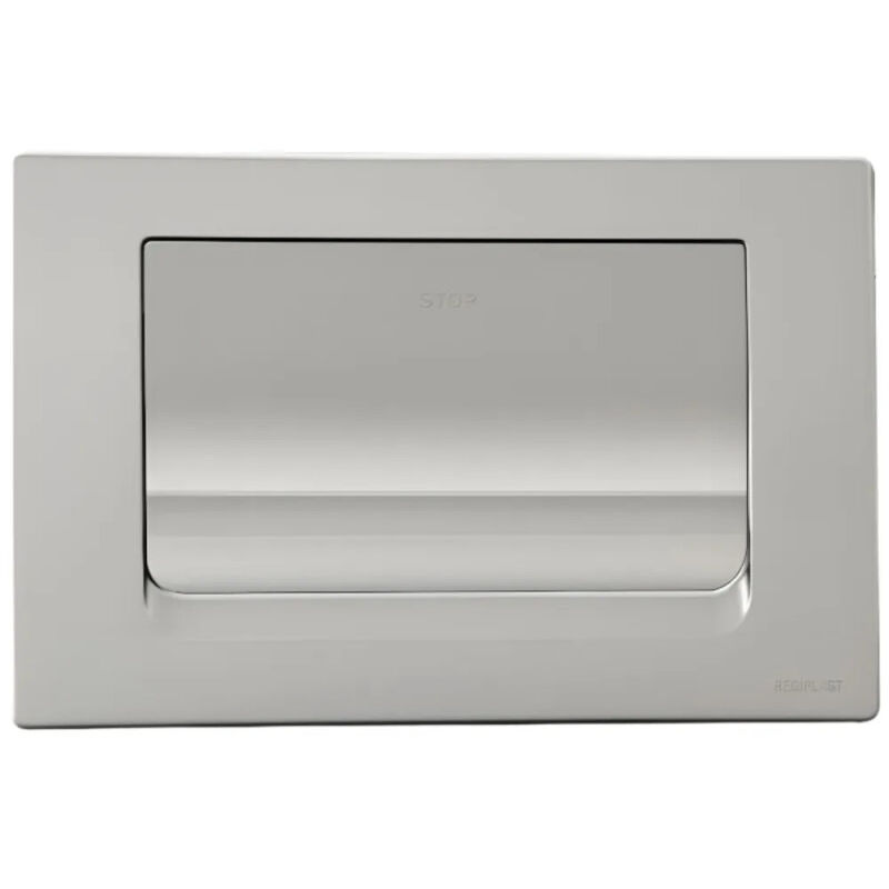 Regiplast - Plaque de commande murale simple volume réservoir wc encastré, chromé mat