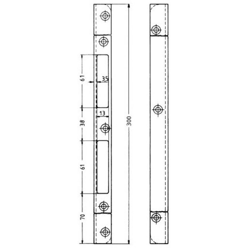 Plaque serrure fermeture Nr.17 300 brillant Galva
