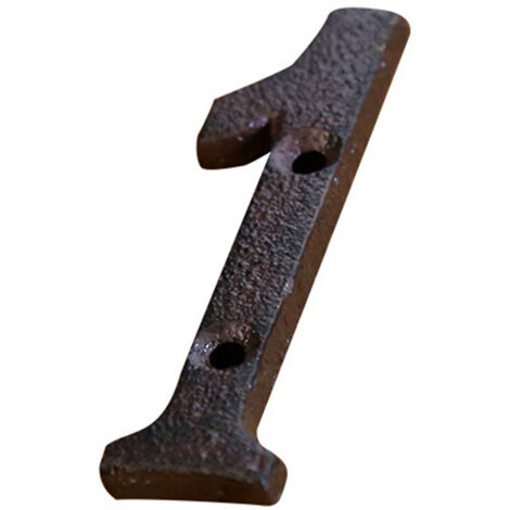 Plaque Signalétique Métal Rustique - Modèle Cast Iron - Chiffres Lettres 0-9 A-Z - 7.5x4.5cm avec 2 Vis