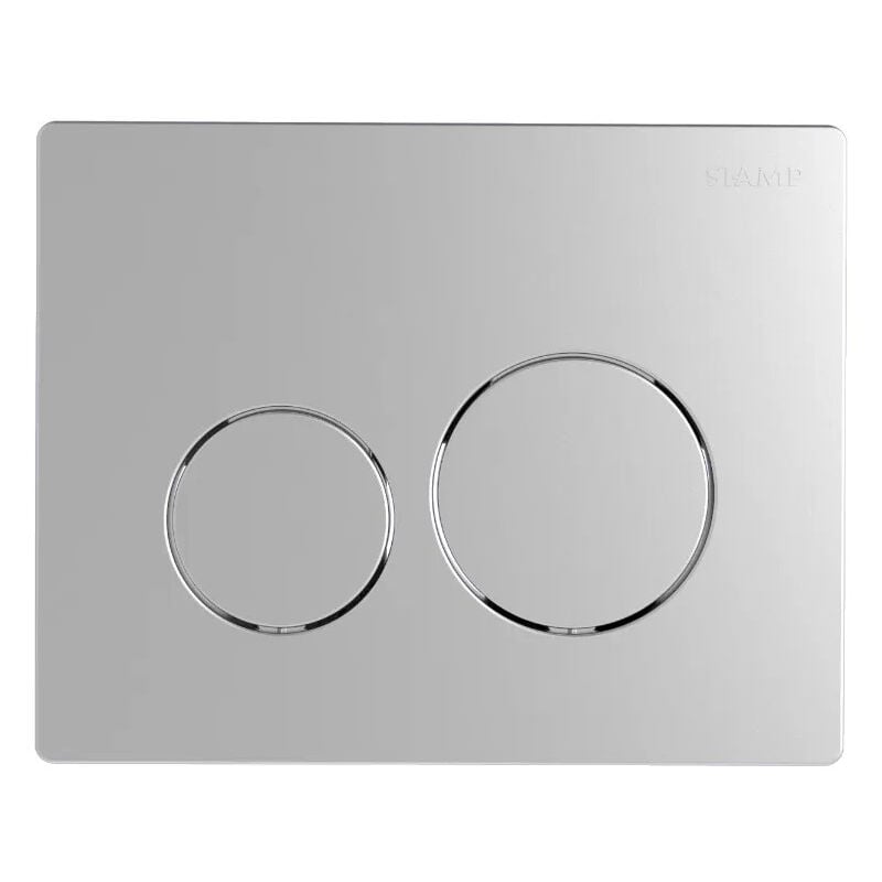 Plaque de commande WC encastré SIAMP Ingenio double volume, chromée mat