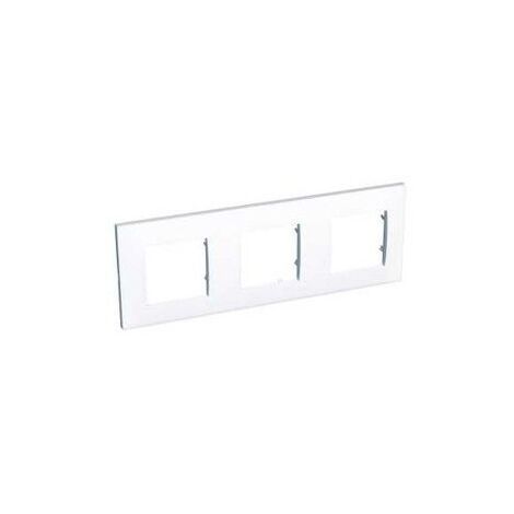 Plaque triple blanc polaire 3 postes entraxe 71mm horizontale ALTIRA SCHNEIDER ELECTRIC ALB44657