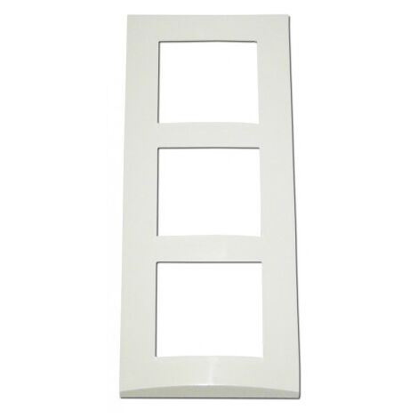 Plaque triple blanche 3 postes verticale entraxe 57mm – Bord biseauté pour appareillage mural – Pour installations électriques – Alternative Elec