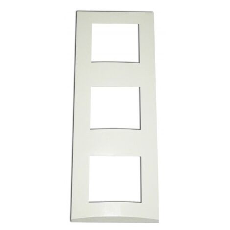 Plaque triple blanche 3 postes verticale entraxe 71mm – Bord biseauté pour appareillage mural – Pour installations électriques – Alternative Elec