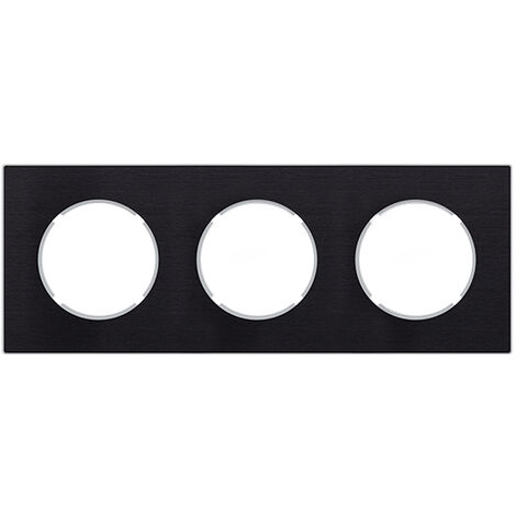 Plaque triple METALLISE ANTHRACITE DOM - FONTINI