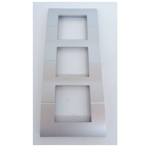 Plaque triple verticale SYSTO Titane entraxe 57 3x2 modules HAGER WS407T