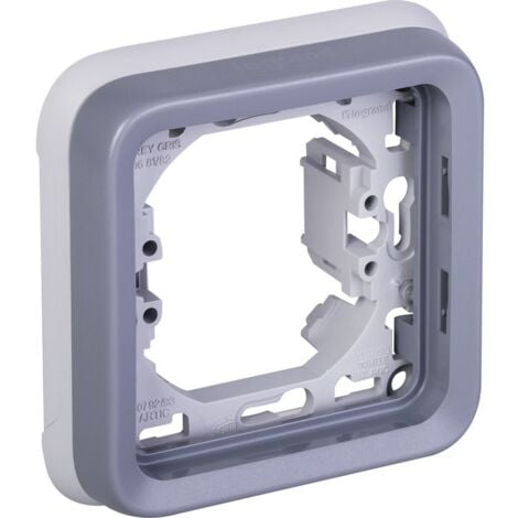 plaque ue + support 1p gris plexo -