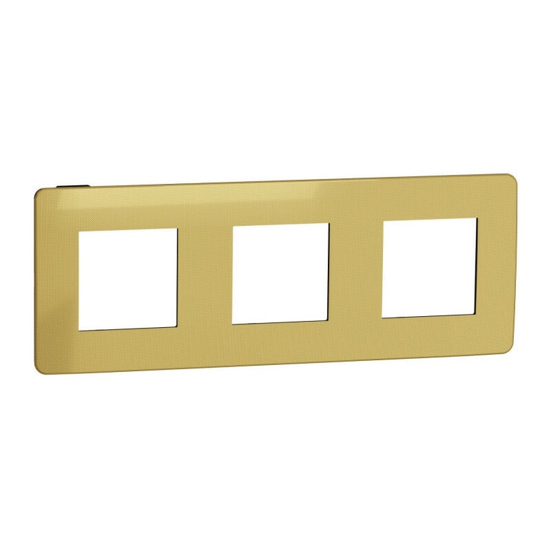 Schneider Electric - Unica Studio Métal - plaque de finition - Or liseré Anthracite - 3 postes (NU280662/M)