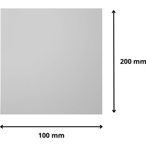 Plaque verre acrylique miroir 3 mm - 10 x 20 cm (100 x 200 mm) - Verre synthétique - Bord droits - Plexiglass