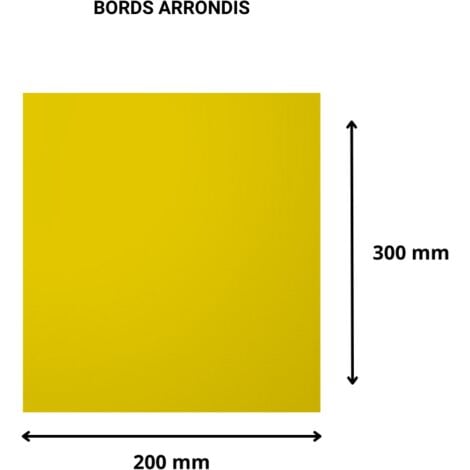 Plaque verre acrylique miroir or 3 mm - 20 x 30 cm (200 x 300 mm) - Verre synthétique - Bord arrondis - Plexiglass