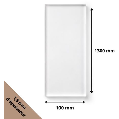 Plaque verre acrylique transparent 1,5 mm - 10 x 130 cm (100 x 1300 mm) - Verre synthétique - Plaque PMMA XT - Plexiglass
