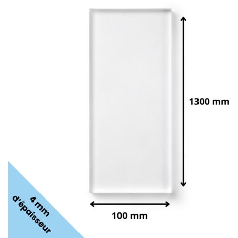 Plaque verre acrylique transparent 4 mm - 10 x 130 cm (100 x 1300 mm) - Verre synthétique - Plaque PMMA XT - Plexiglass