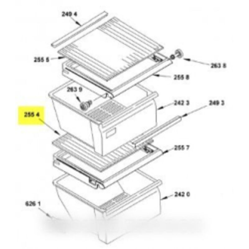 Whirlpool - Clayette, étagère verre bac à légumes d'origine 397X284 mm (481245088095, C00311227) Réfrigérateur, congélateur admiral, bauknecht, ikea,