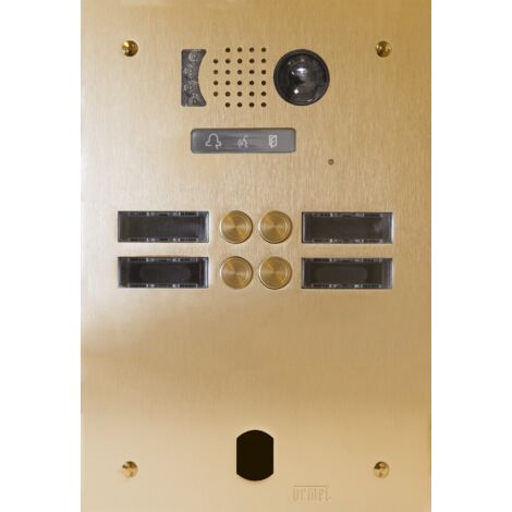 Plaque video alu 2r 4 bp 2VOICE champagne URMET V83/204CH