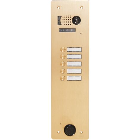 Plaque video alu 5 bp 2VOICE champagne URMET V83/105CH