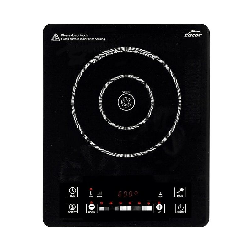 Suinga - Plaque vitrocéramique à induction non encastrable, Puissance 2000W, avec 8 niveaux de puissance, 30x37x4,5cm, noir