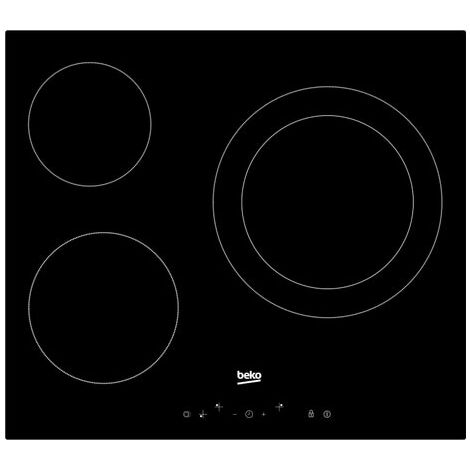 Table de cuisson vitrocéramique 60cm 3 feux 5700w noir Bosch PKM611BB8E - Plaque  vitrocéramique - Achat & prix