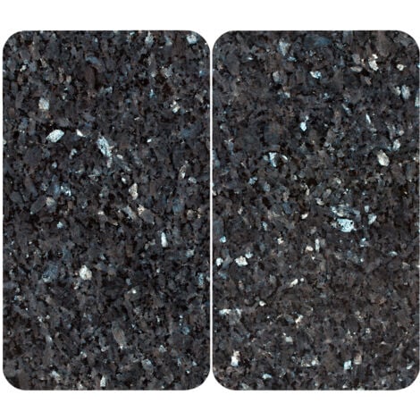Plaque WENKO en verre noir 2 pièces induction gaz 30 cm plaque de cuisson en verre plaque de protection cuisinière robuste élégante pour tous types de cuisinières et planche à découper en marbre