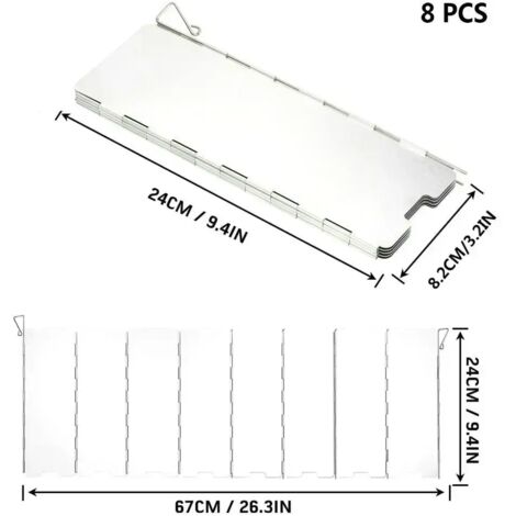 Plaques 8/9/10/12/14/16 Pare-vent pour réchaud à gaz, idéal pour le camping, les pique-niques et la cuisson en extérieur. Écran coupe-vent en alliage d'aluminium pour réchauds portables.
