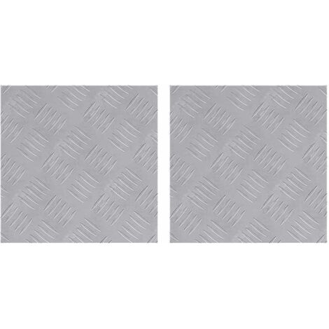 Plaques à damier 2 pcs Argent 30 x 30 cm Aluminium CFW815734