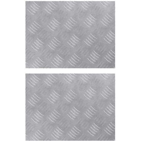 Plaques à damier 2 pcs Argent 40 x 30 cm Aluminium CFW663133