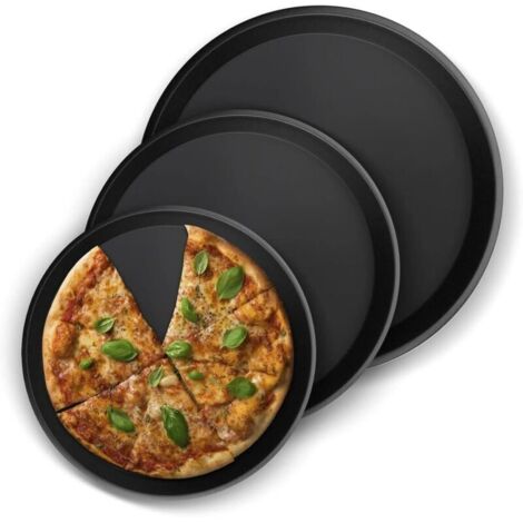 Plaques À Pizza, 3 Pièces, Plaque À Pizza, Plats Rondes, Pour Four, Accessoires De Pâtisserie, Usage Domestique, Cuisine, Restaurant, Compatible Lave-vaisselle (21,5/23,2/26,7 Cm)