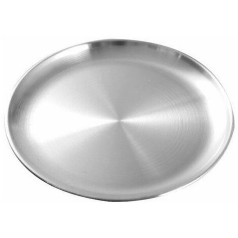 Plaques à Pizza en Acier Inoxydable（23 cm  Argent）,Ronde Plateau à Pizza Diamètre, Robuste et inodore