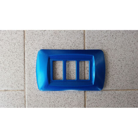 Plaques Abs Plaques Série Magic Compatible Bticino Plaque De Couverture De Prise Trous Bleu électrique