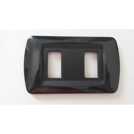 Plaques Abs Plaques Série Magic Compatible Bticino Plaque De Couverture De Prise Trous Noir Mat