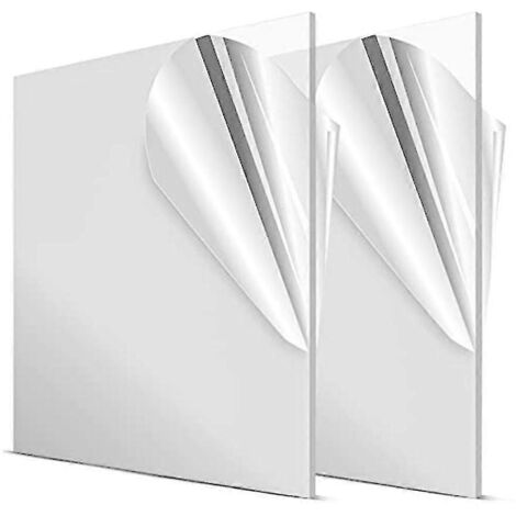 Plaques acryliques 2 plaques de plexiglas 1/8 pouce d'épaisseur Plaque acrylique transparente Panneau de verre Panneau acrylique Cra