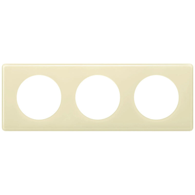 Legrand - Plaque Céliane Laqué 3 postes finition Ivoire (066623)