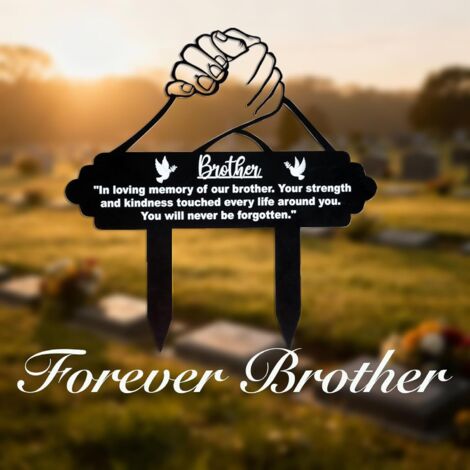 Plaques commémoratives pour frères, ornements funéraires en métal pour cimetière, supports pour panneaux de condoléances extérieurs et jardins.