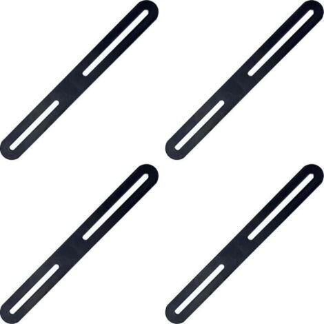 Plaques d'assemblage Équerres Plate Supports de Fi, XU,xation Droits Plats - 4 pièces Connecteur XU,de réparation 215×24×3mm raccord pour Rejoint et Meubles (Noir) KZQ - KZQ