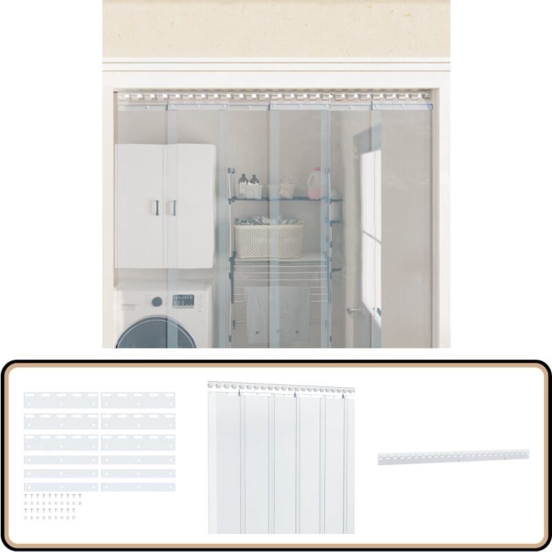 Plaques de connexion 6 pcs argenté 20 cm acier inoxydable - Rideaux à Lanières - Fixation Rideaux - Accessoires Rideaux - Plaques De Montage - Acier