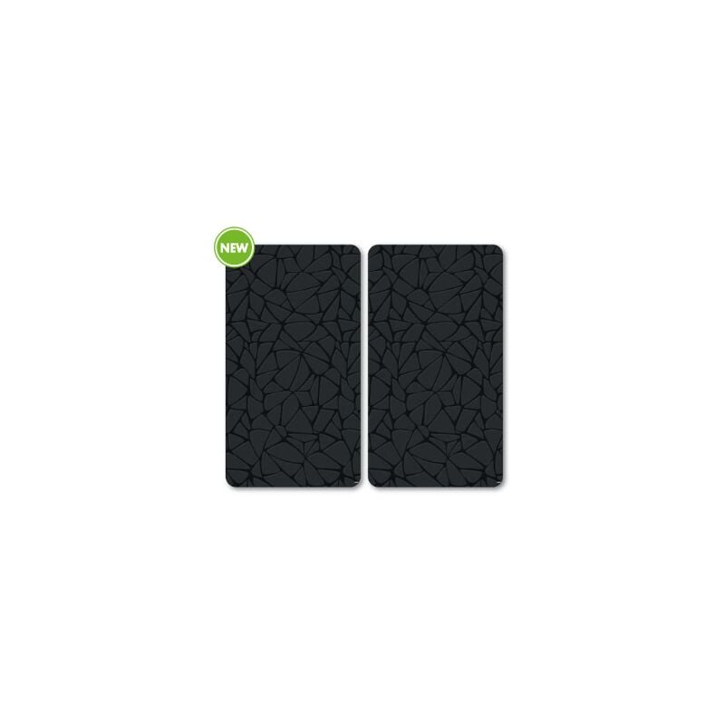 Lot de 2 plaques de protection en verre 'Mosaïque' - Noir - l 50 x l 28,5 cm - Livraison gratuite