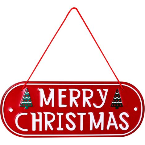 Plaques de Noël en fer pour porte d'entrée, décorations de Noël pour la maison, ornements muraux, décorations de Noël rustiques pour l'extérieur, cadeaux pour porche, ferme saisonnière, porte, décorat