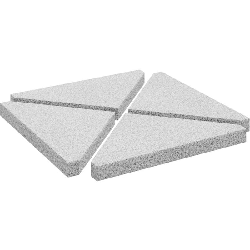 vidaXL Plaques de poids de parasol 4 pcs triangulaire granit gris 14kg