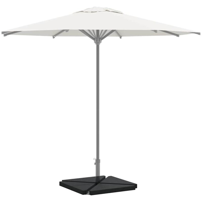 Plaques de poids de parasol 4 pcs triangulaire granit noir 14kg vidaXL280409