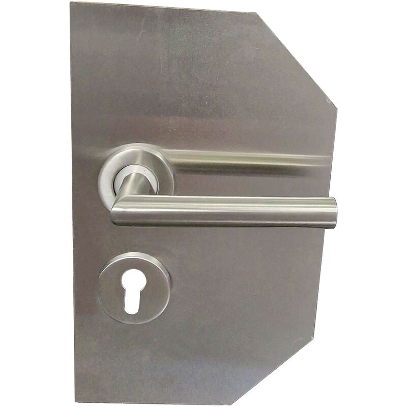 Paire de Plaques de Propreté Rectangles avec Poignées à Angle vif Klose Besser Inox 304 +1 Paire de rosaces cylindre