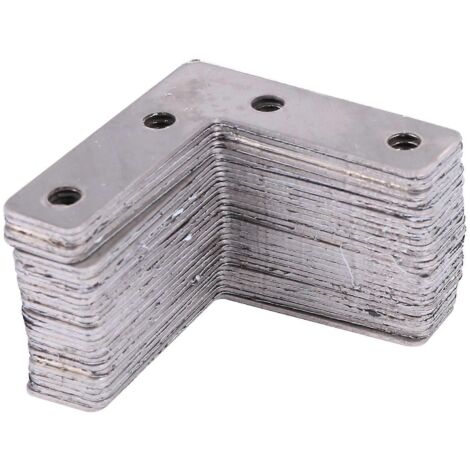 Plaques de réparation plates en forme de L 50 mm x 50 mm x 1 mm, lot de 30