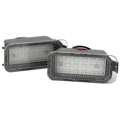 Plaques d'immatriculation LED DC12V 3200K 18 LEDs – Kit 1 paire compatible Focus DYB 10-DC12V, éclairage plaque d'immatriculation blanc chaud, feux de plaque d'immatriculation étanches.