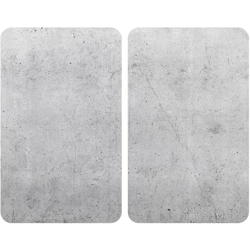 Wenko - Plaques en verre pour poêle, 2 pièces, béton