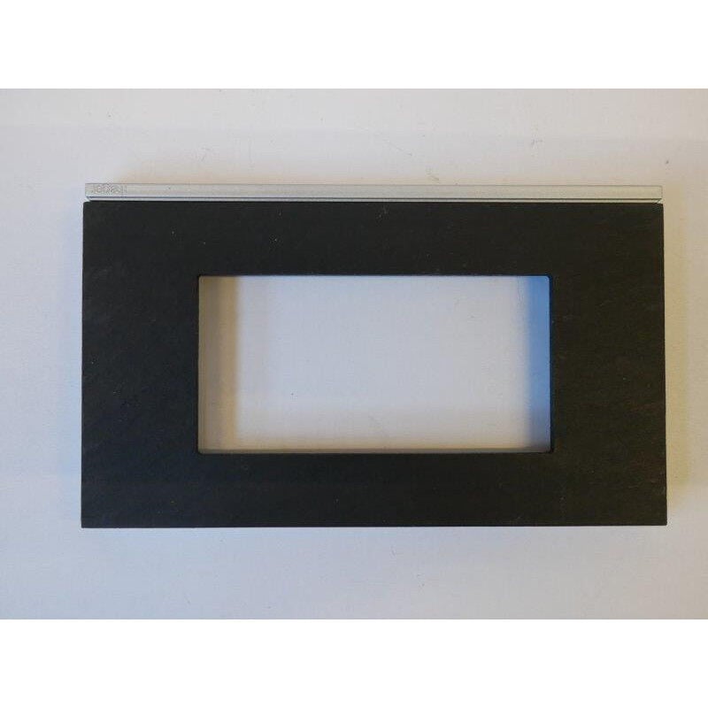 Hager - Plaque de finition pierre anthracite 4 modules horizontal entraxe 57mm finition dark rock serie Gallery