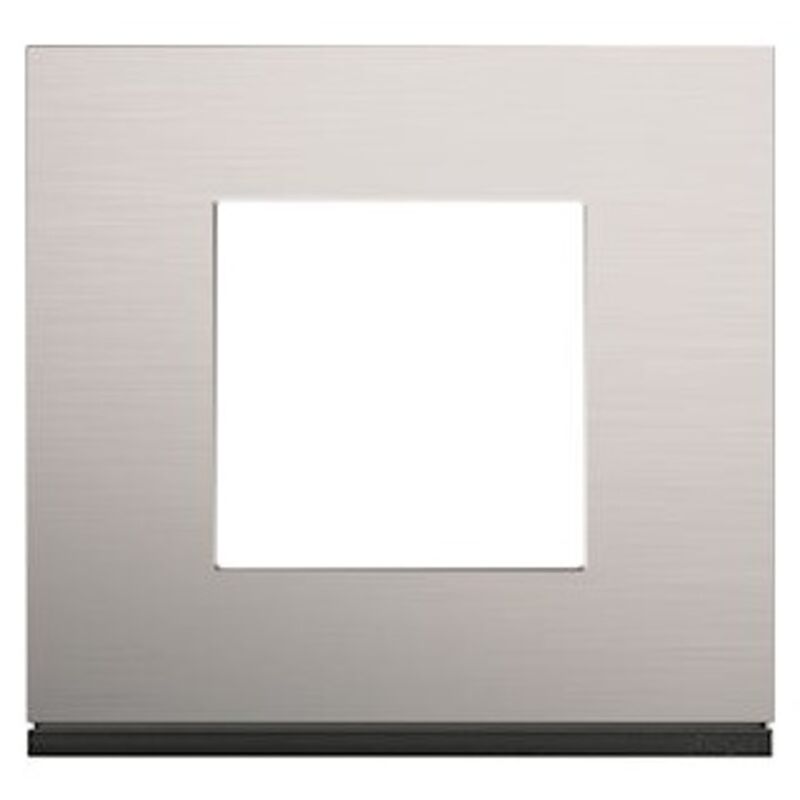 Hager - Plaque gallery 1 poste matiere natural alu (WXP4302)