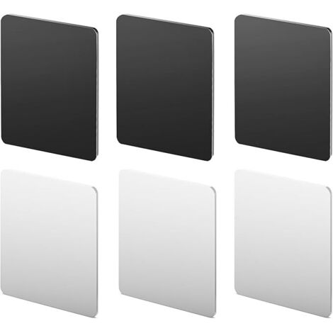 Plaques métalliques autocollantes - Lot de 6 plaques rectangulaires en silicone à forte adhérence. Convient uniquement pour une utilisation avec des aimants sur des luminaires de meubles  6 pièces