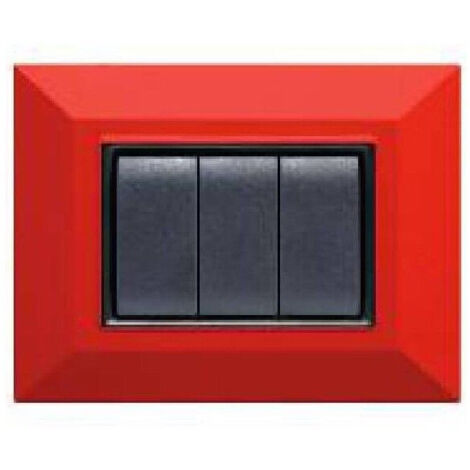 Plaques Plaques Plaques Compatibles Pour Axolute Série Bticino Colorées Sq       Rouge